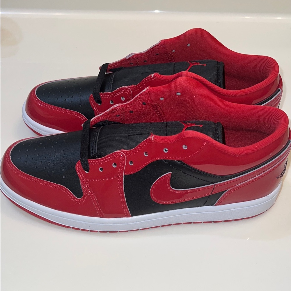 Jordan Black and red patent Design Sneakers